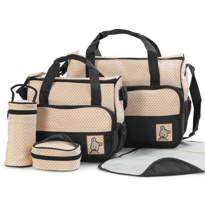 Baby Diaper Bag Set with Bottle Holder & Stroller Straps