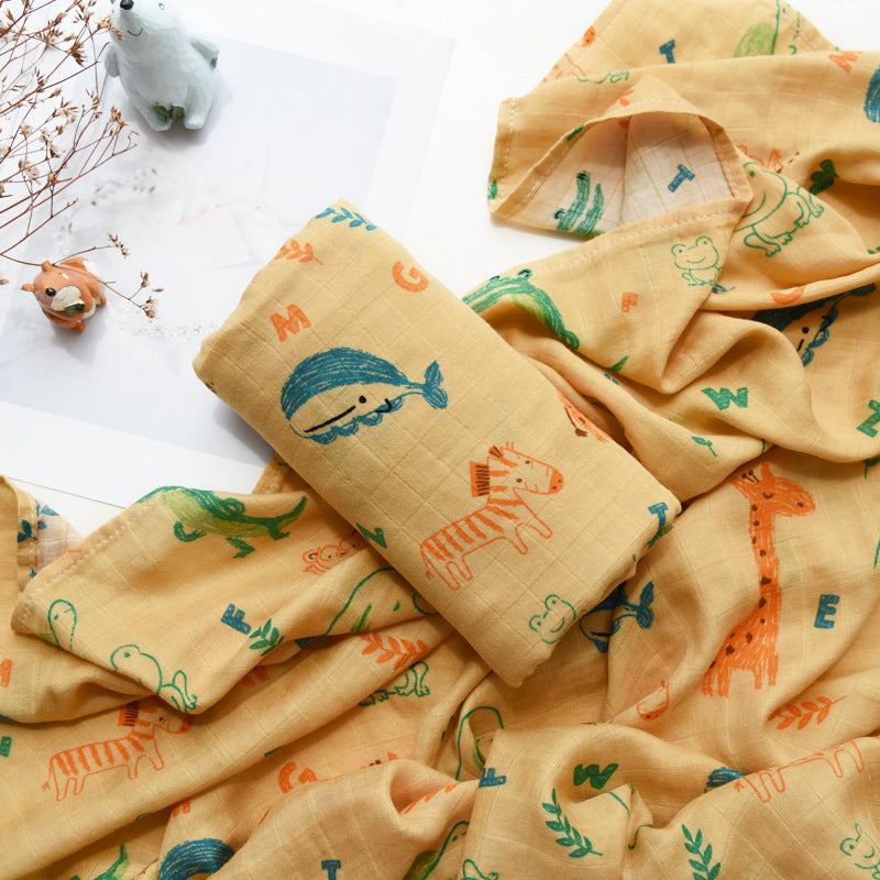 Bamboo Baby Blanket Towel – Double-Layer Muslin for Newborns