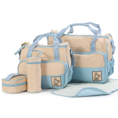 Baby Diaper Bag Set with Bottle Holder & Stroller Straps