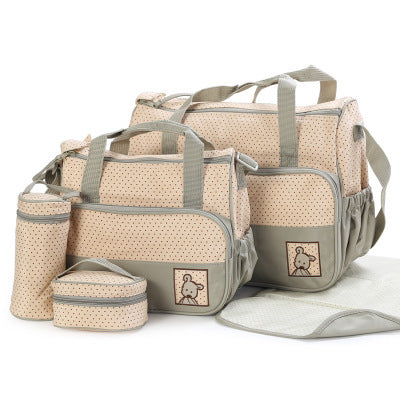 Baby Diaper Bag Set with Bottle Holder & Stroller Straps
