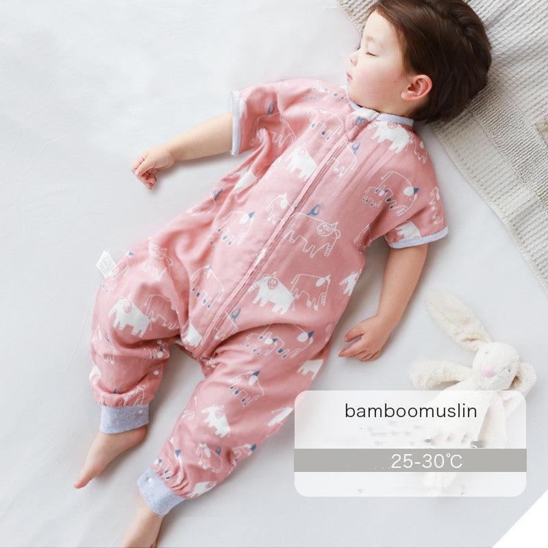 Baby Bamboo Cotton Gauze Sleeping Bag – Lightweight & Breathable Wearable Blanket