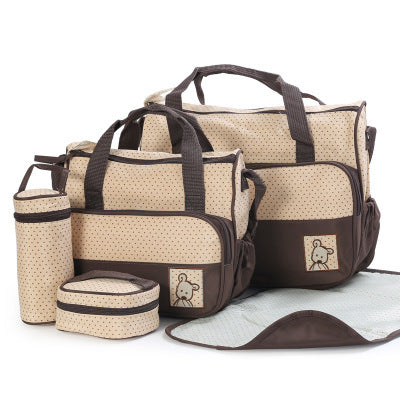 Baby Diaper Bag Set with Bottle Holder & Stroller Straps