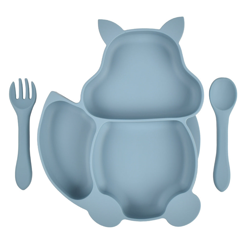 Baby Silicone Feeding Bowl & Spoon Set – Non-Slip Kids’ Dinner Plate