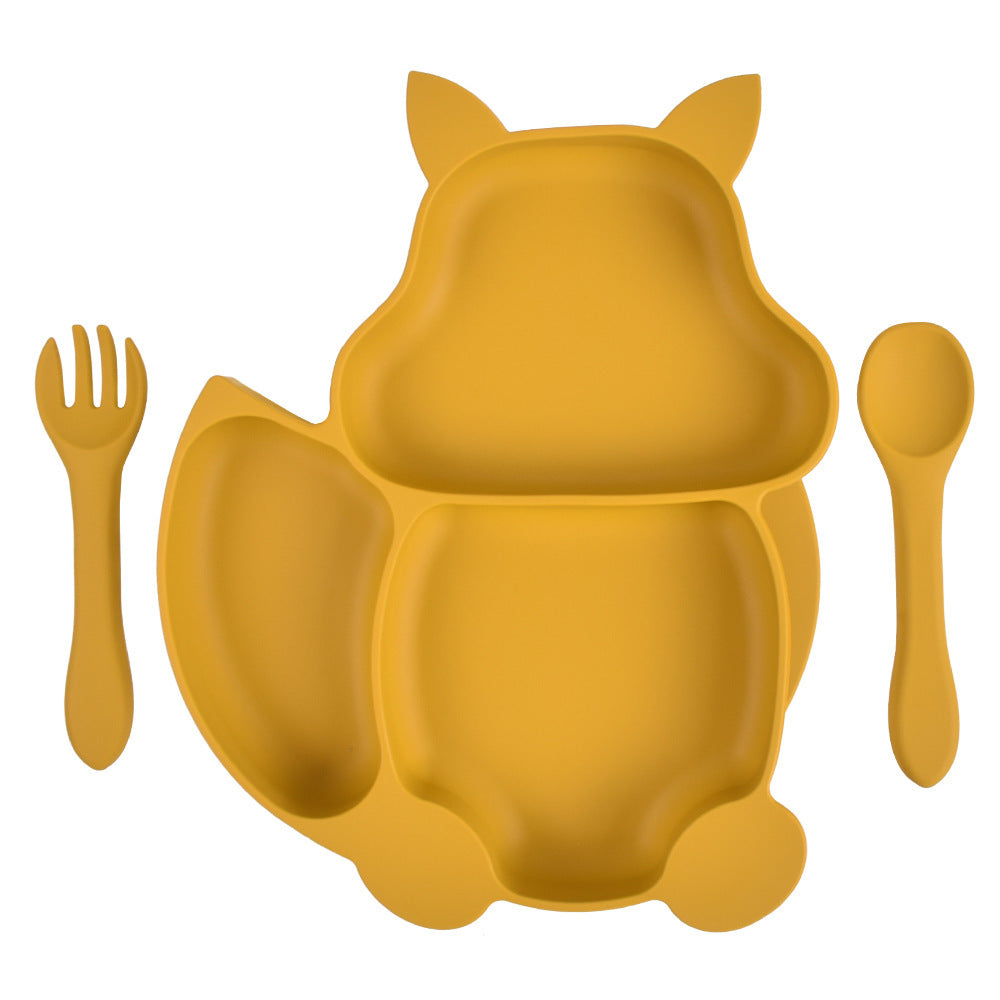 Baby Silicone Feeding Bowl & Spoon Set – Non-Slip Kids’ Dinner Plate