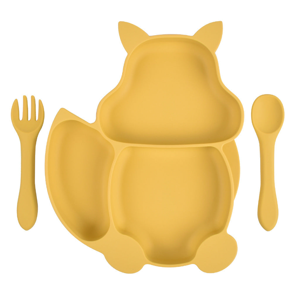 Baby Silicone Feeding Bowl & Spoon Set – Non-Slip Kids’ Dinner Plate