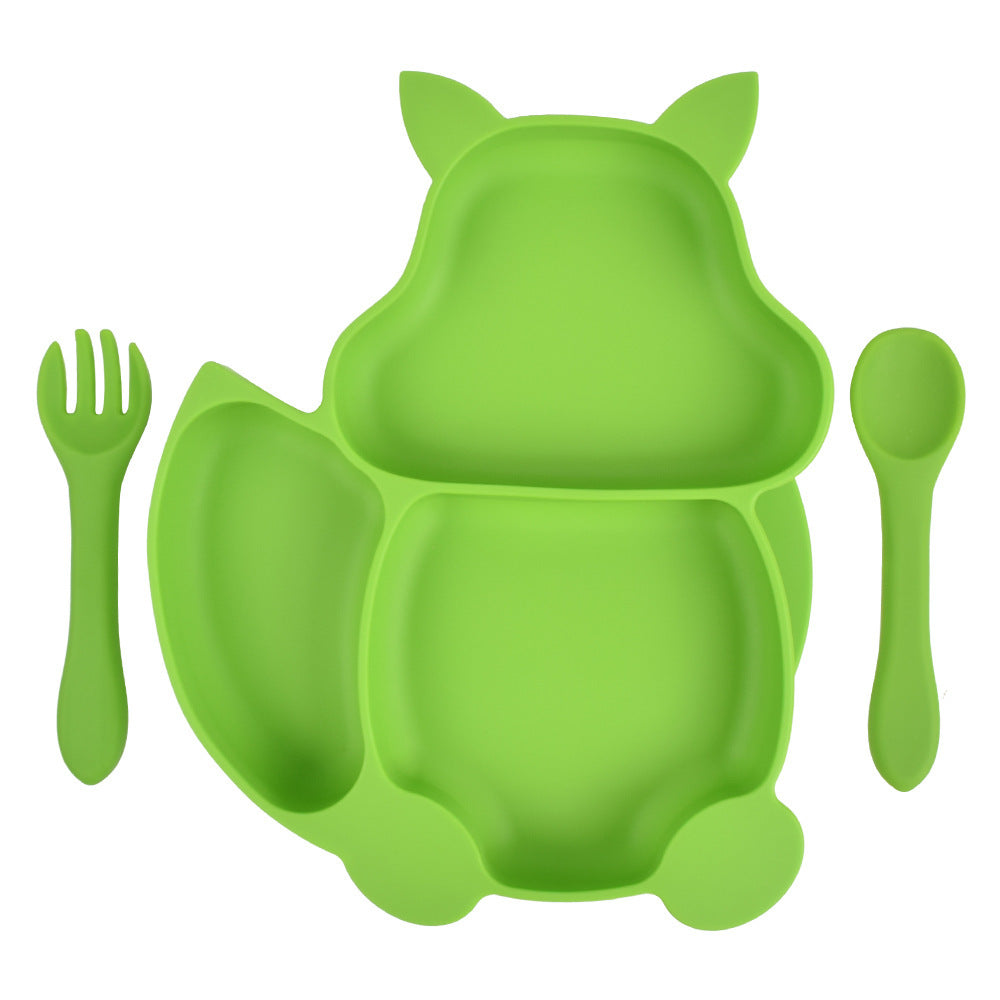 Baby Silicone Feeding Bowl & Spoon Set – Non-Slip Kids’ Dinner Plate