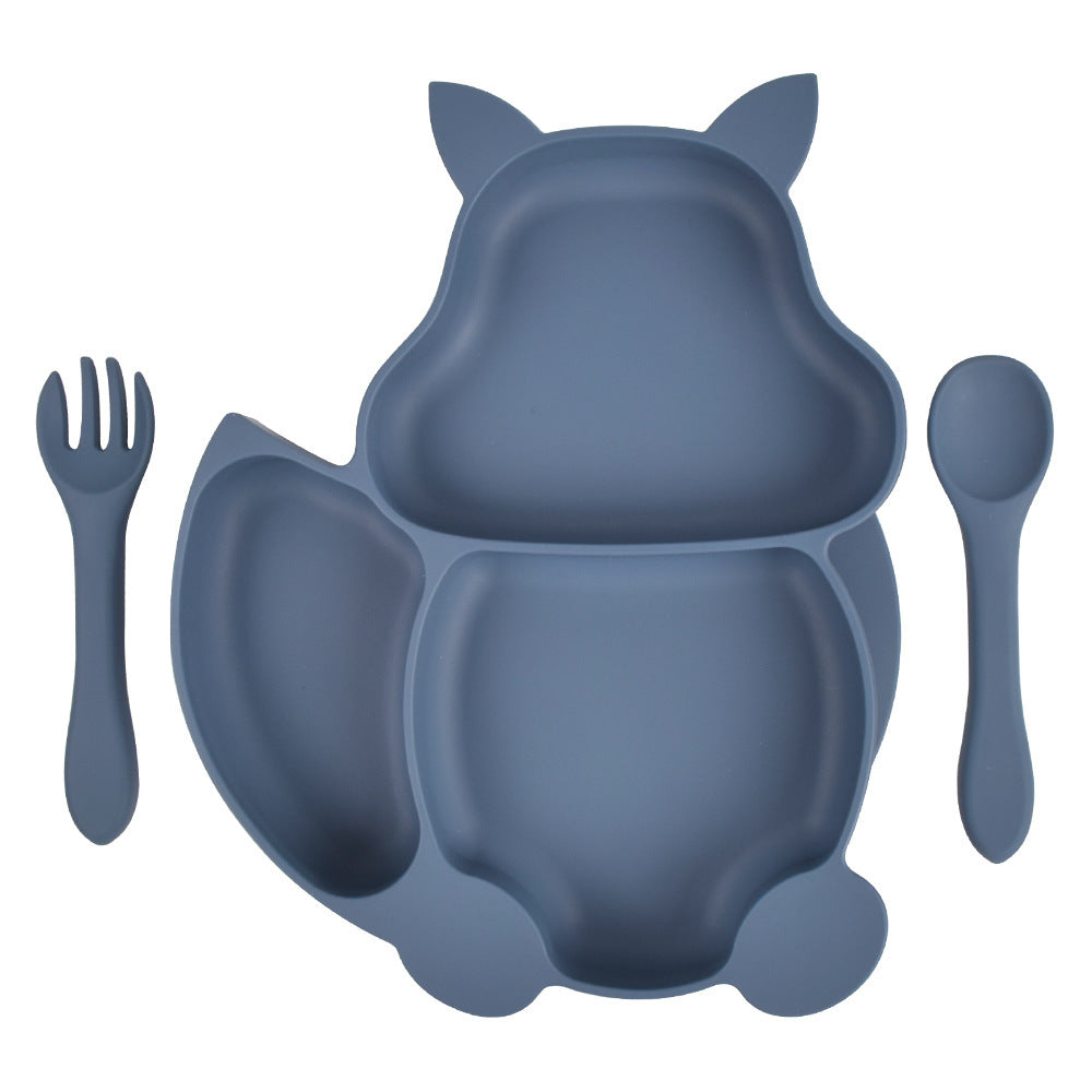 Baby Silicone Feeding Bowl & Spoon Set – Non-Slip Kids’ Dinner Plate
