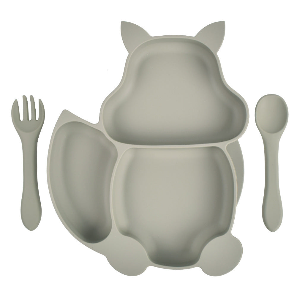 Baby Silicone Feeding Bowl & Spoon Set – Non-Slip Kids’ Dinner Plate