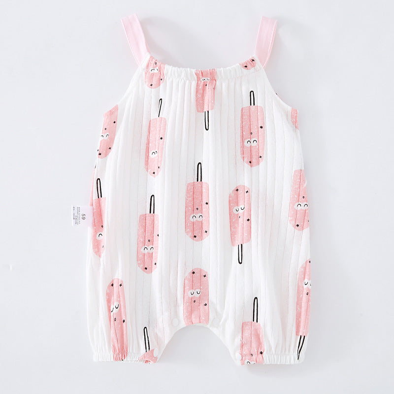 Baby Sling Bag & Sleeveless One-piece Romper Set