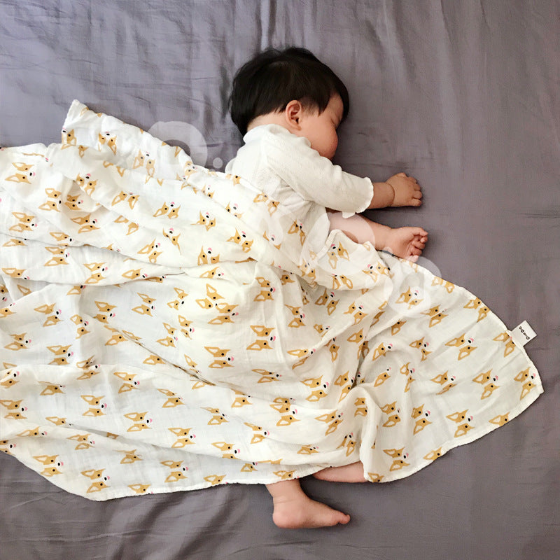 Bamboo Baby Blanket Towel – Double-Layer Muslin for Newborns