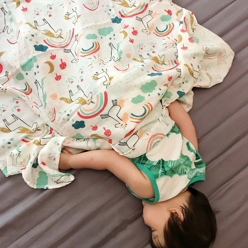 Bamboo Baby Blanket Towel – Double-Layer Muslin for Newborns