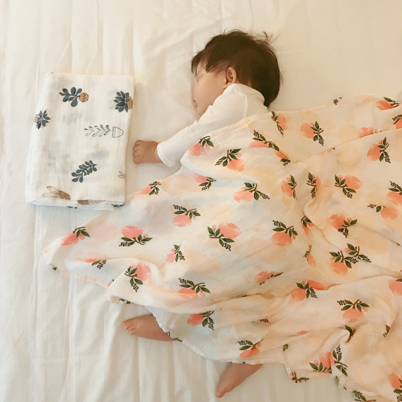 Bamboo Baby Blanket Towel – Double-Layer Muslin for Newborns