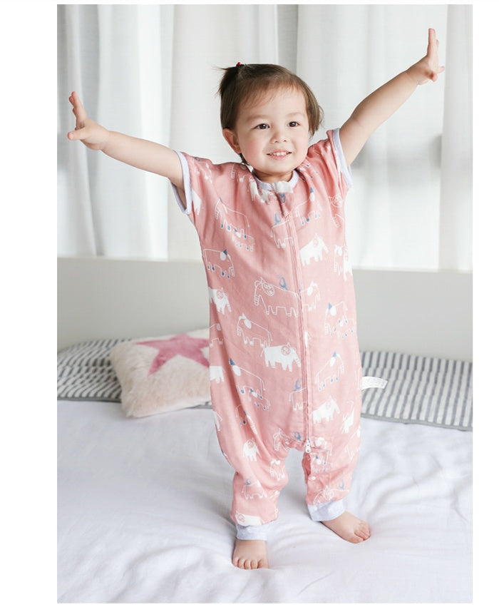 Baby Bamboo Cotton Gauze Sleeping Bag – Lightweight & Breathable Wearable Blanket