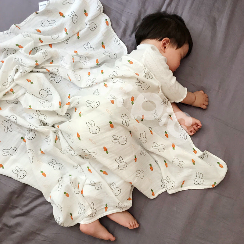 Bamboo Baby Blanket Towel – Double-Layer Muslin for Newborns