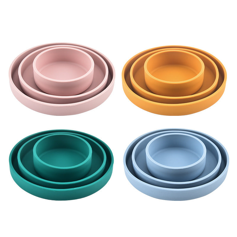 Baby Silicone Dinner Plate – Self-Feeding Training Bowl for Toddlers