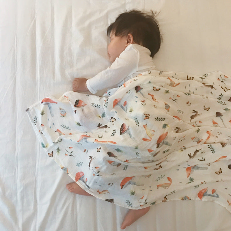 Bamboo Baby Blanket Towel – Double-Layer Muslin for Newborns