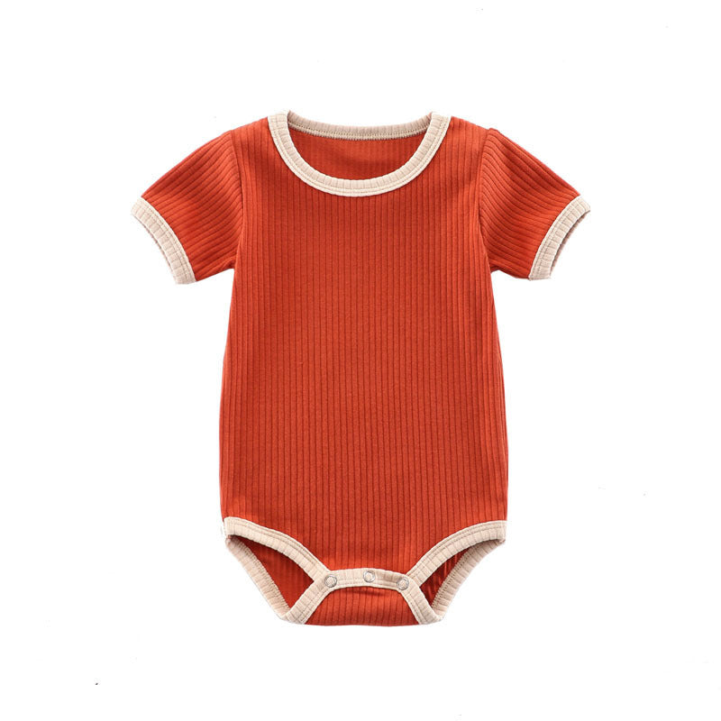 Baby Ribbed Cotton Romper – Summer Wrap Onesie Outfit