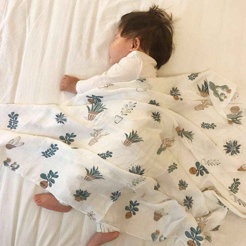 Bamboo Baby Blanket Towel – Double-Layer Muslin for Newborns