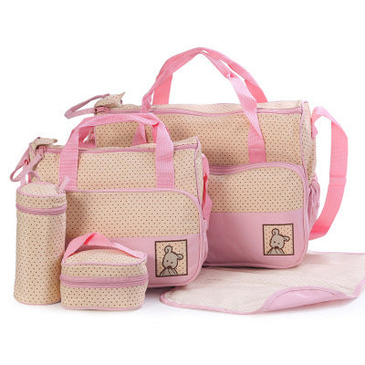 Baby Diaper Bag Set with Bottle Holder & Stroller Straps