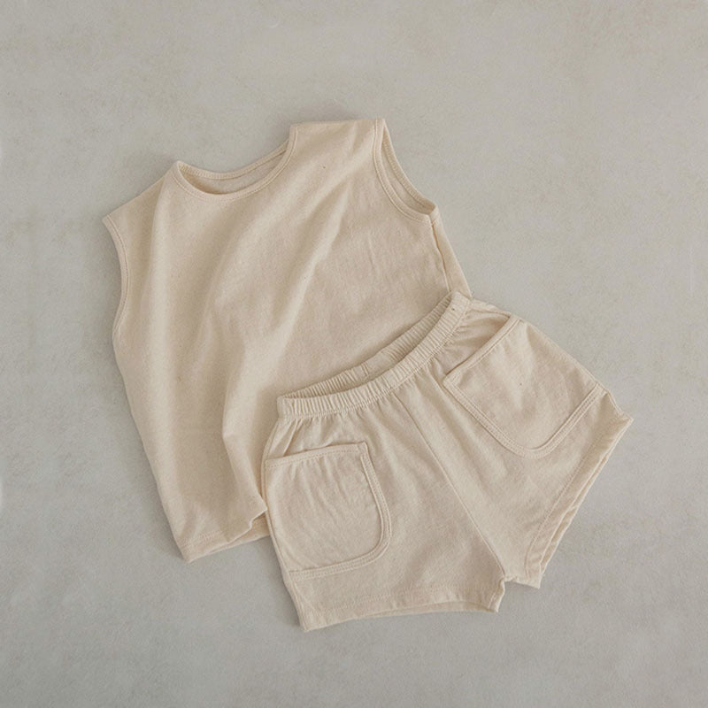 Baby Sleeveless Vest T-shirt Shorts Two-piece Set