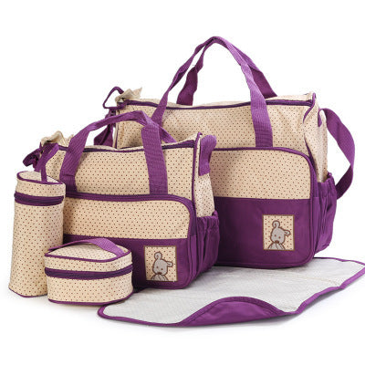 Baby Diaper Bag Set with Bottle Holder & Stroller Straps