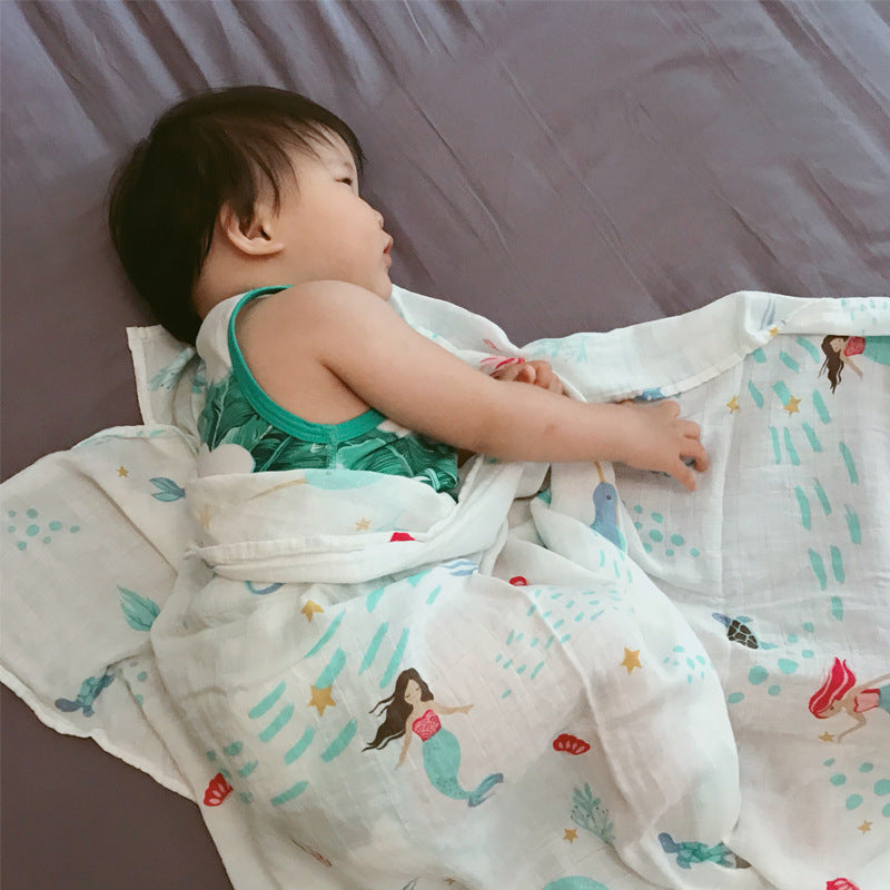 Bamboo Baby Blanket Towel – Double-Layer Muslin for Newborns