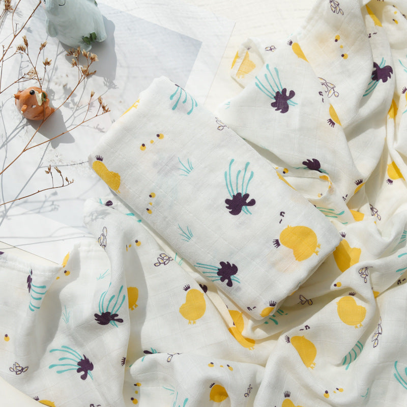 Bamboo Baby Blanket Towel – Double-Layer Muslin for Newborns