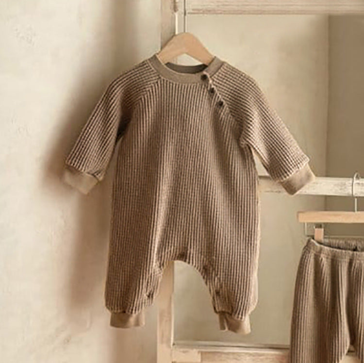 Autumn Baby Waffle Long Jumpsuit