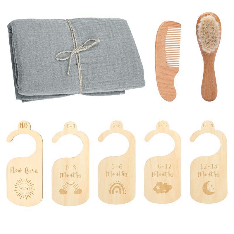 Baby Gift Set – Gentle Wool Brush & Towel for Newborns
