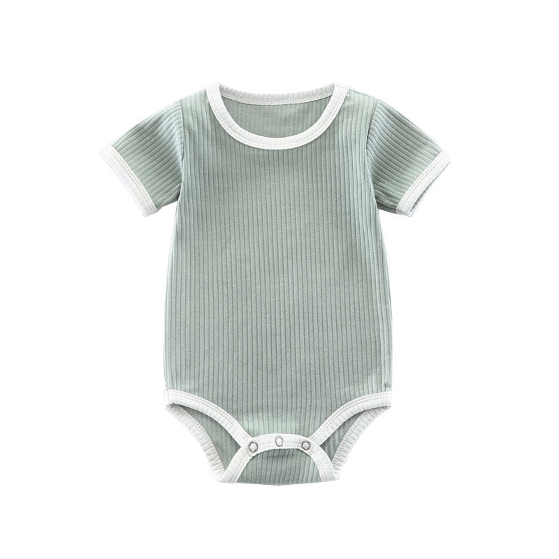 Baby Ribbed Cotton Romper – Summer Wrap Onesie Outfit