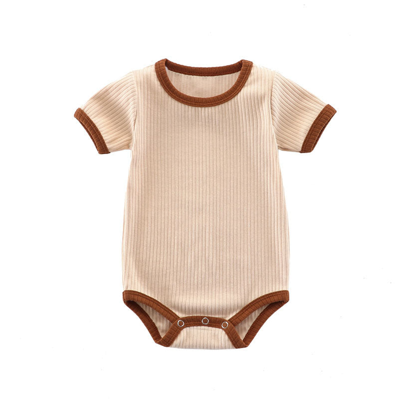 Baby Ribbed Cotton Romper – Summer Wrap Onesie Outfit
