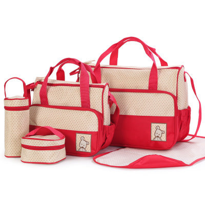 Baby Diaper Bag Set with Bottle Holder & Stroller Straps