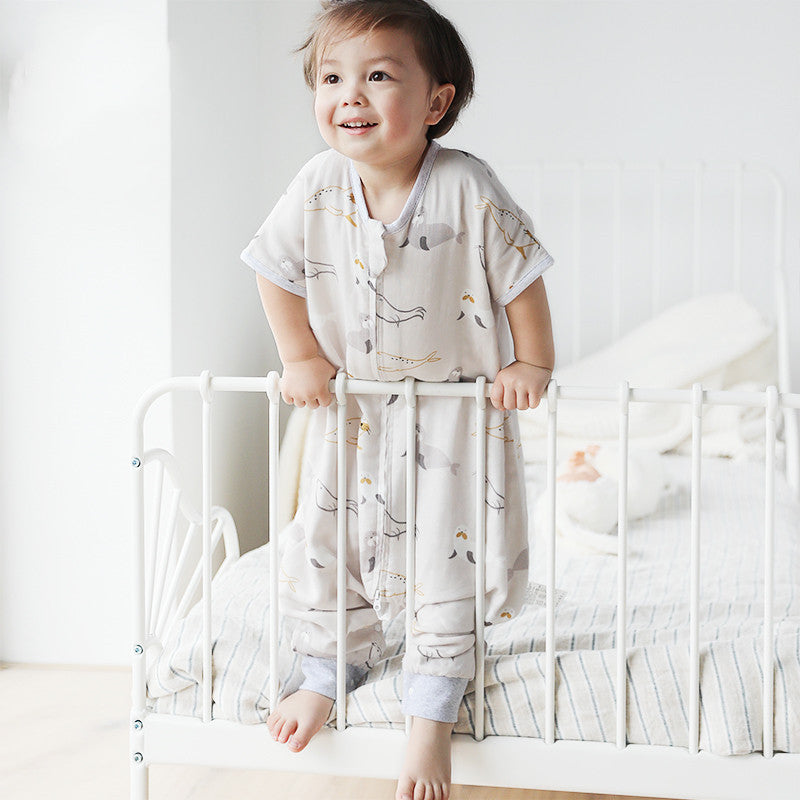 Baby Bamboo Cotton Gauze Sleeping Bag – Lightweight & Breathable Wearable Blanket