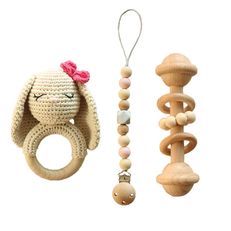 Baby Handmade Wool Crochet Rabbit Rattle Toy
