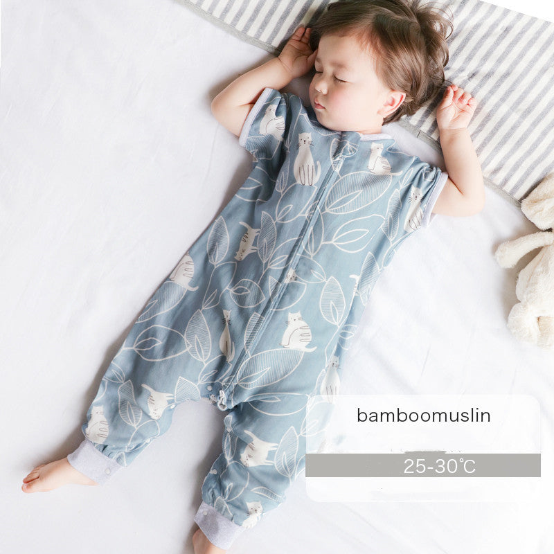 Baby Bamboo Cotton Gauze Sleeping Bag – Lightweight & Breathable Wearable Blanket