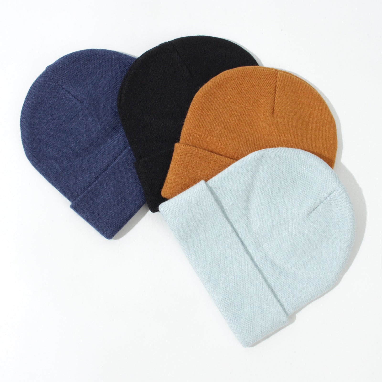 All-matching Solid Color Baby Knitted Hat Gloves Suit