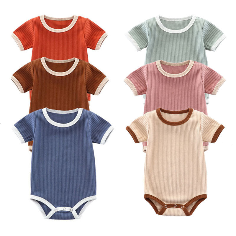 Baby Ribbed Cotton Romper – Summer Wrap Onesie Outfit