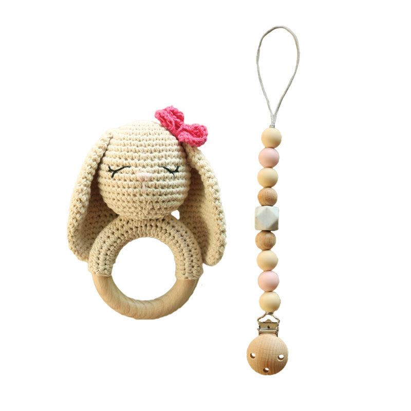 Baby Handmade Wool Crochet Rabbit Rattle Toy