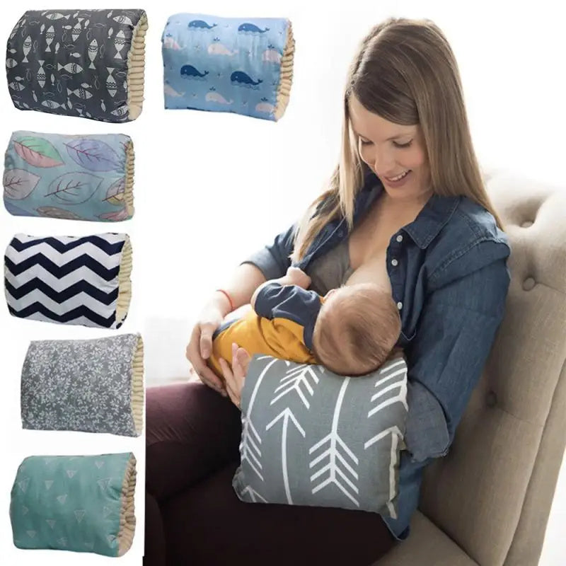 Adjustable Baby Nursing Arm Pillow – Soft Cotton, Washable Breastfeeding Cushion