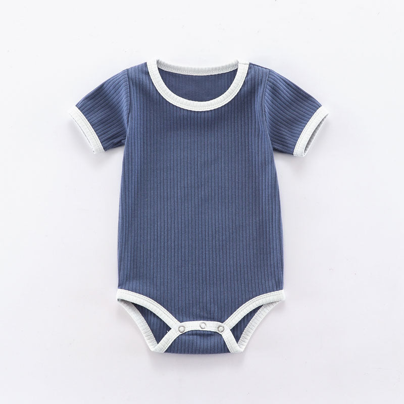 Baby Ribbed Cotton Romper – Summer Wrap Onesie Outfit