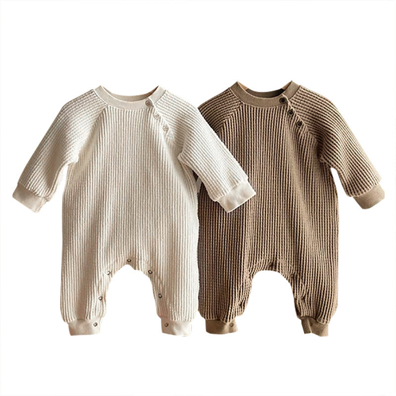 Autumn Baby Waffle Long Jumpsuit