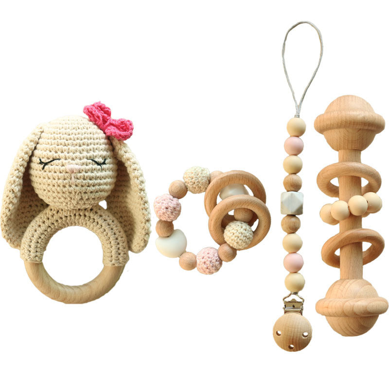 Baby Handmade Wool Crochet Rabbit Rattle Toy