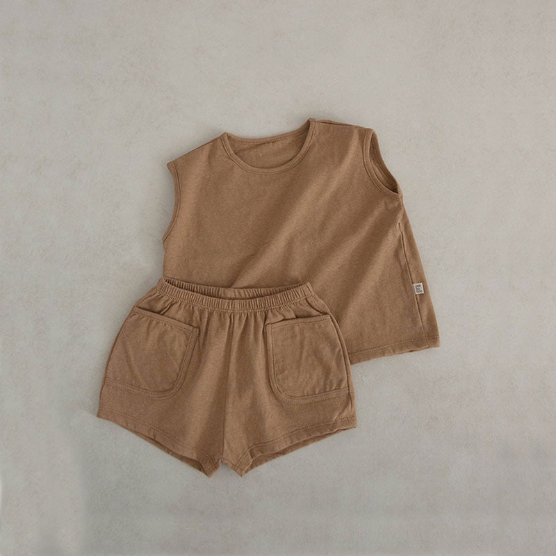 Baby Sleeveless Vest T-shirt Shorts Two-piece Set
