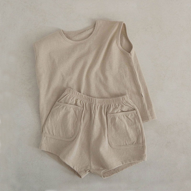 Baby Sleeveless Vest T-shirt Shorts Two-piece Set