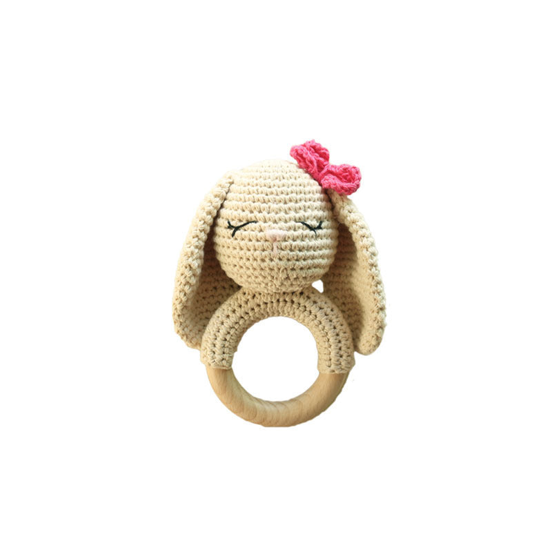 Baby Handmade Wool Crochet Rabbit Rattle Toy