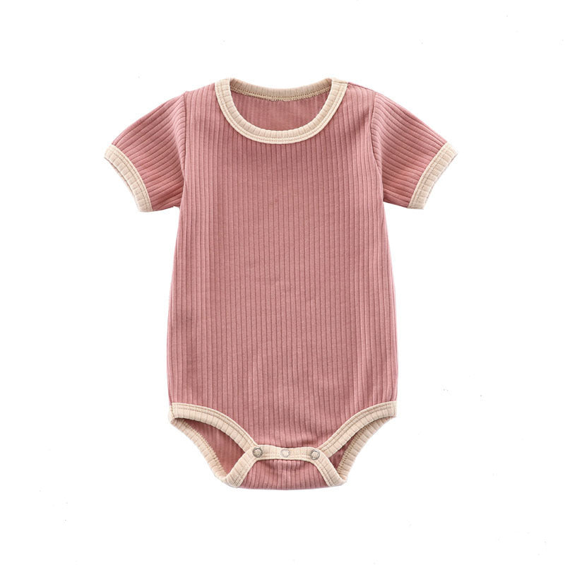Baby Ribbed Cotton Romper – Summer Wrap Onesie Outfit