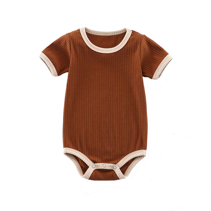 Baby Ribbed Cotton Romper – Summer Wrap Onesie Outfit