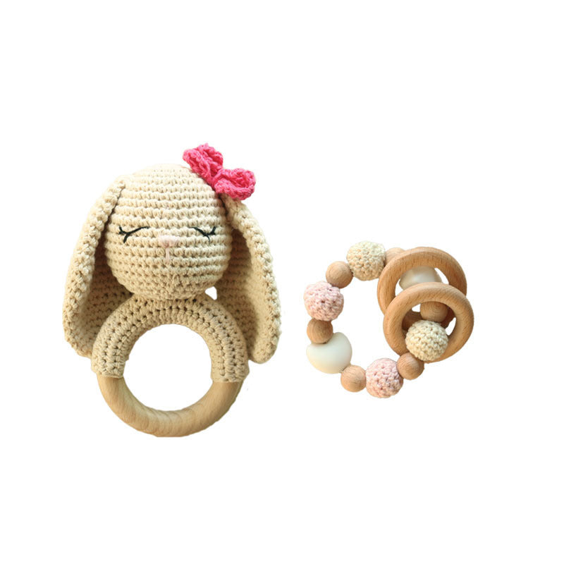 Baby Handmade Wool Crochet Rabbit Rattle Toy