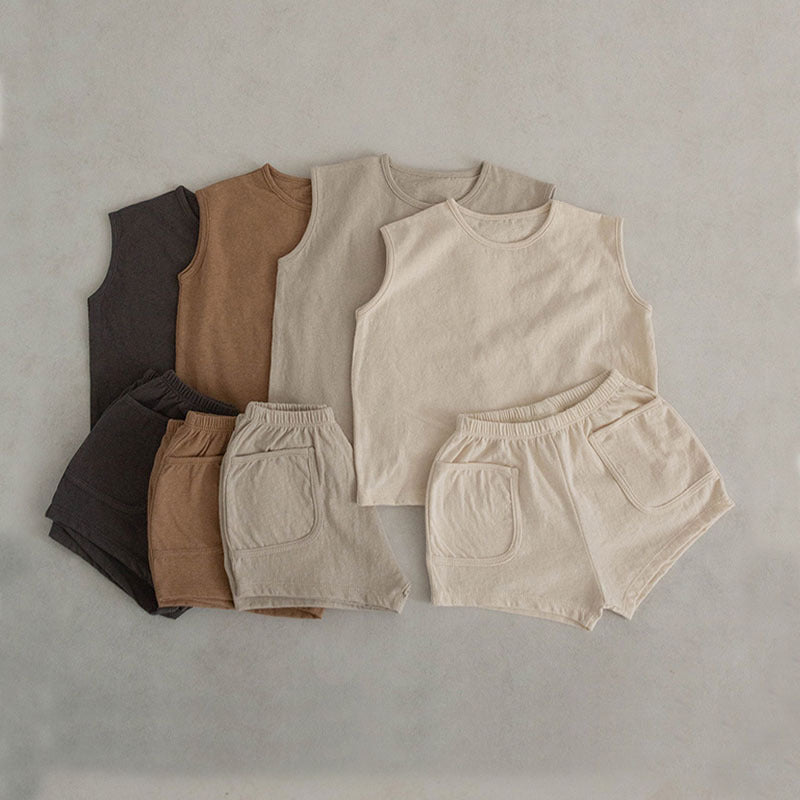 Baby Sleeveless Vest T-shirt Shorts Two-piece Set