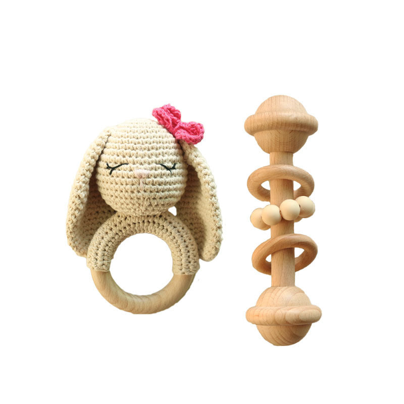 Baby Handmade Wool Crochet Rabbit Rattle Toy